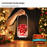 Christmas lantern carried by its white handle