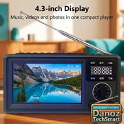 Danoz TechSmart 4.3-inch screen showing mountain scenery