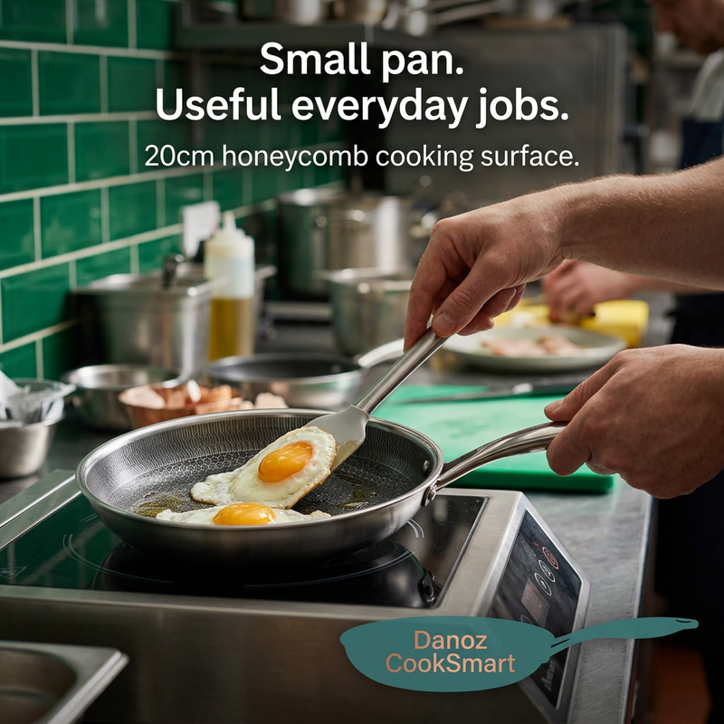 Cooking eggs in a 20cm Danoz CookSmart honeycomb frying pan