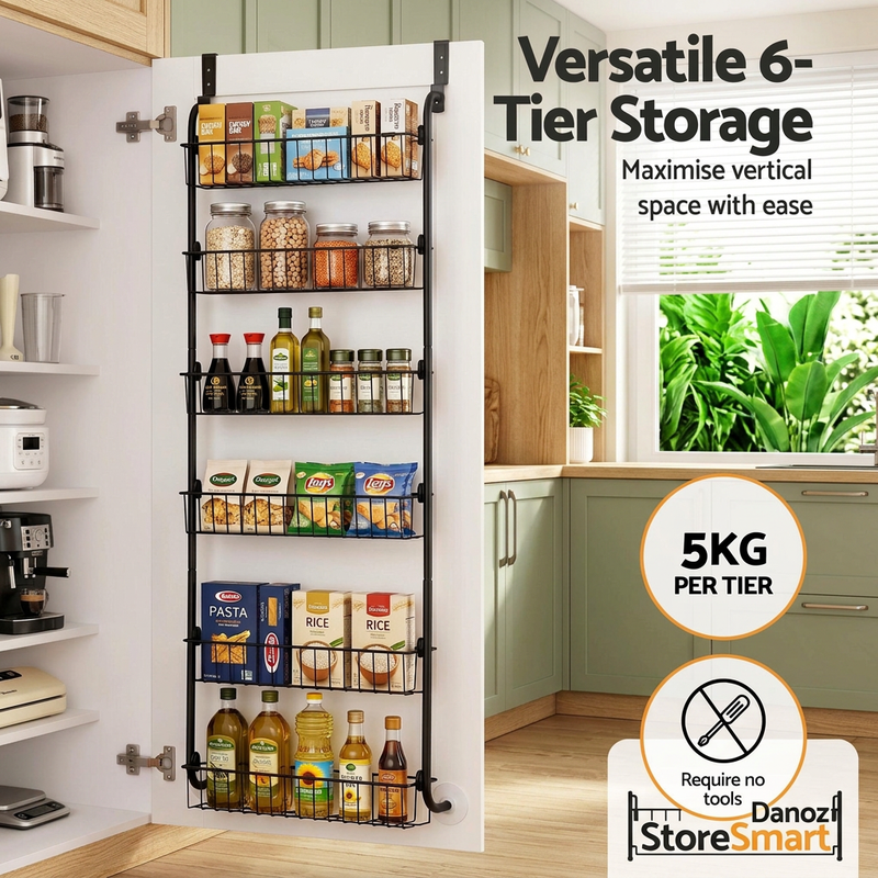 Six-tier Artiss over-door storage organiser with 5kg per tier