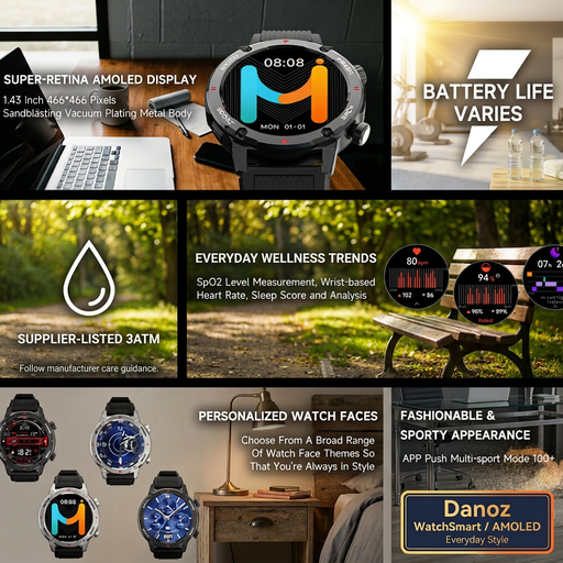 IMIKI D2 feature overview with qualified battery and wellness information