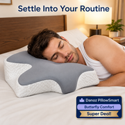 Man side sleeping on grey PillowSmart pillow