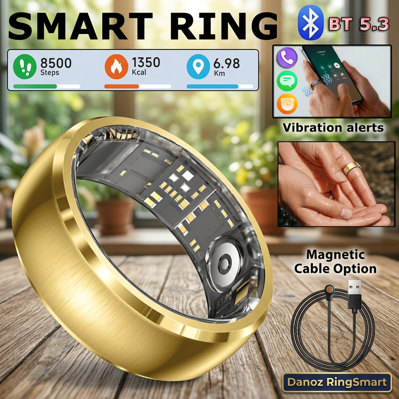 💍 Danoz RingSmart | Ola Esporte SY15 Smart Ring | Activity & Sleep Trends | Bluetooth App Connection | Magnetic Cable or Charging Case | Free Postage!