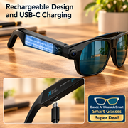 WearableSmart rechargeable glasses USB-C details