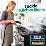 Steam cleaning kitchen grime