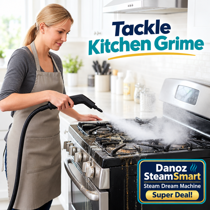Steam cleaning kitchen grime