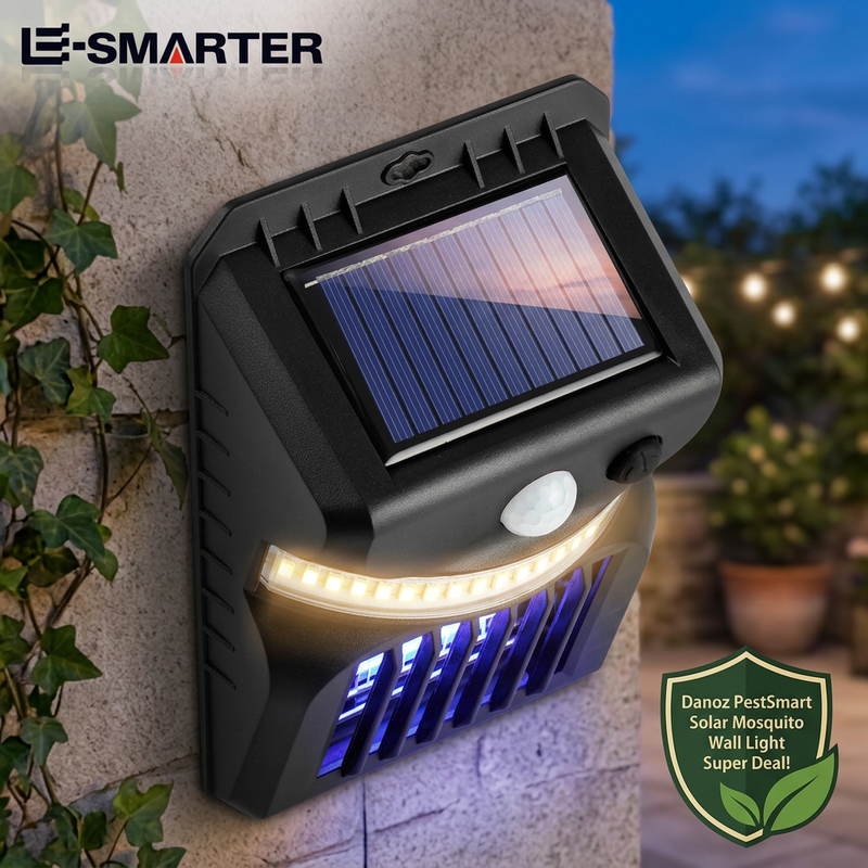 Solar panel and motion sensor detail