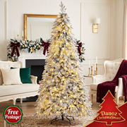 Danoz ChristmaSmart snow-flocked pencil Christmas tree with Free Postage
