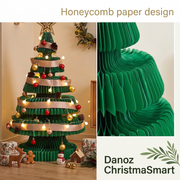 Close view of the tree's honeycomb paper folds