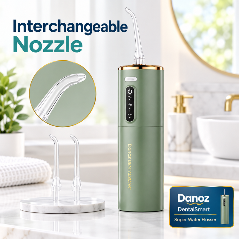 Green DentalSmart flosser nozzle detail
