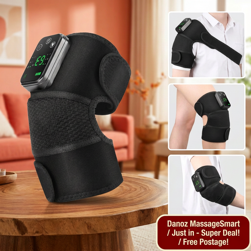 Black multi-area massager with dark red MassageSmart badge