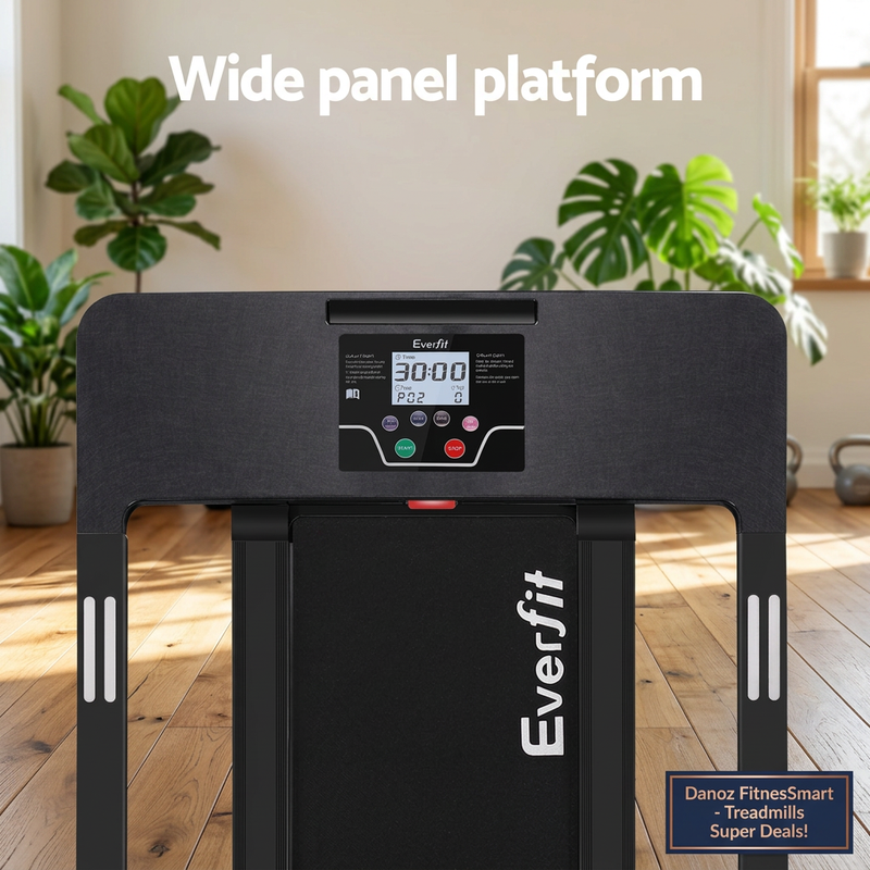 Black Everfit wide flat console platform and LCD controls