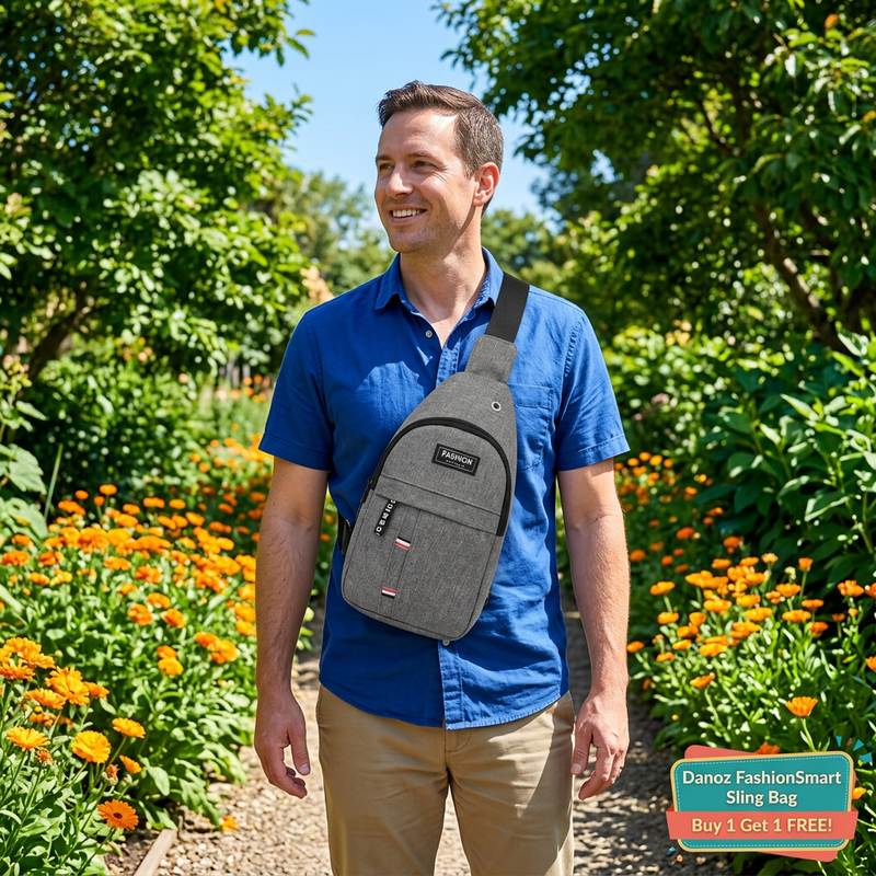 FashionSmart gray bag garden sightseeing scenario