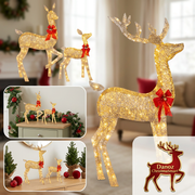 Gold acrylic Christmas deer details and display examples