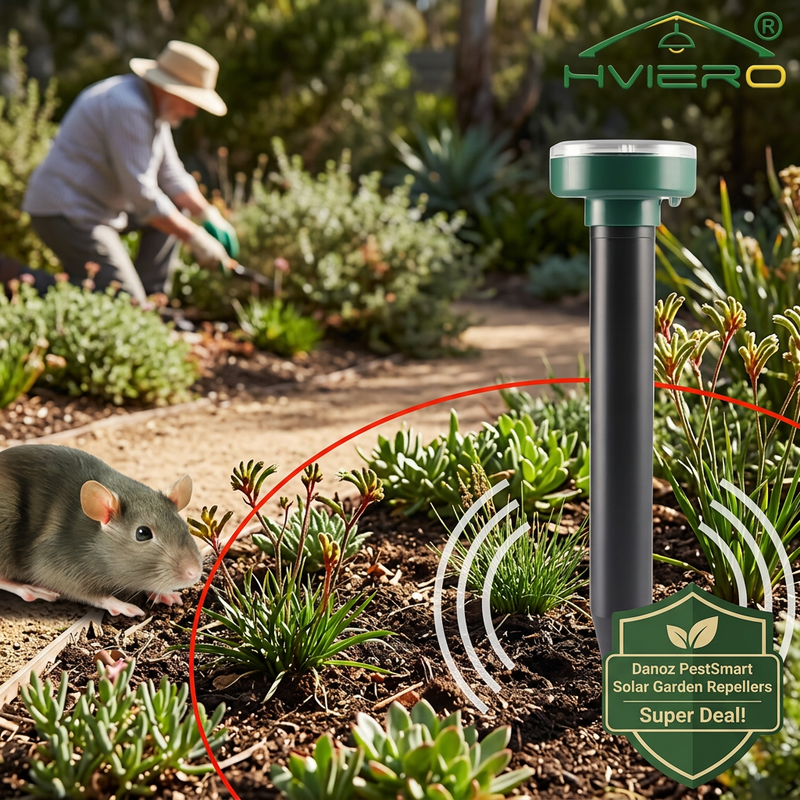 Danoz PestSmart repeller in a vivid lawn setting