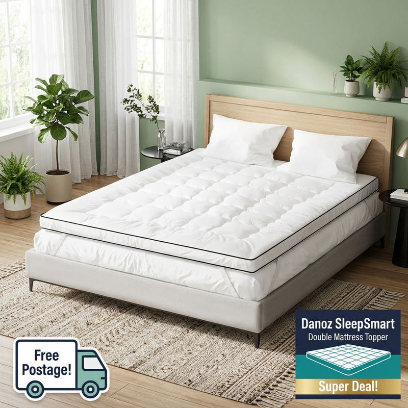 🛌 Danoz SleepSmart | Giselle Bedding Double Mattress Topper | 500GSM Microfibre | 5cm Pillow Top Comfort | Free Postage!