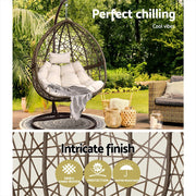 Indulge in the art of outdoor living with Danoz EggPod, crafted suspended retreat. Constructed from hand - woven, UV - resistant wicker and supported by a powder - coated steel frame! - danozdirect