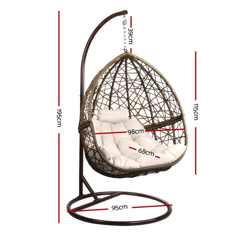 Indulge in the art of outdoor living with Danoz EggPod, crafted suspended retreat. Constructed from hand - woven, UV - resistant wicker and supported by a powder - coated steel frame! - danozdirect