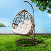 Indulge in the art of outdoor living with Danoz EggPod, crafted suspended retreat. Constructed from hand - woven, UV - resistant wicker and supported by a powder - coated steel frame! - danozdirect