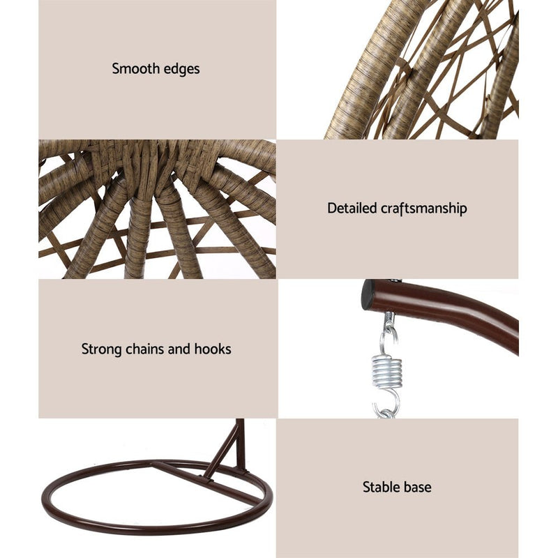 Indulge in the art of outdoor living with Danoz EggPod, crafted suspended retreat. Constructed from hand - woven, UV - resistant wicker and supported by a powder - coated steel frame! - danozdirect