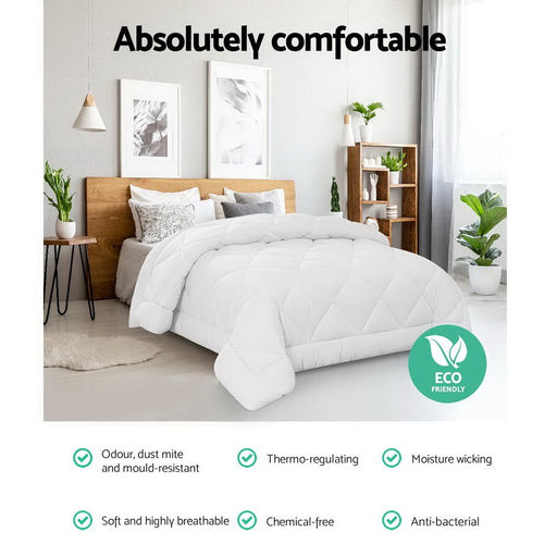 Indulge in the ultimate comfort and luxurious sleep with Danoz Direct Giselle Bedding 400GSM Microfibre Bamboo Quilt Super King! - danozdirect