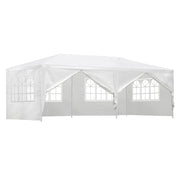 Instahut Gazebo 3x6m Marquee Wedding Party Tent Outdoor Camping Side Wall Canopy 6 Panel White - danozdirect
