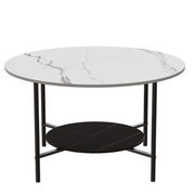 Interior Ave - Duke Round Two Tier Stone Coffee Table - danozdirect