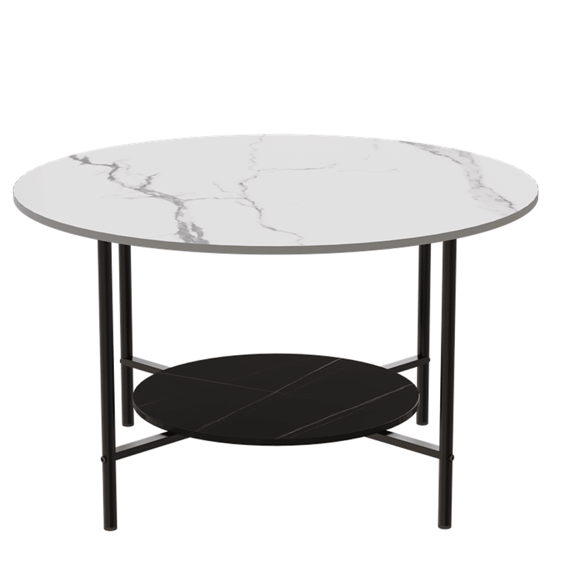 Interior Ave - Duke Round Two Tier Stone Coffee Table - danozdirect