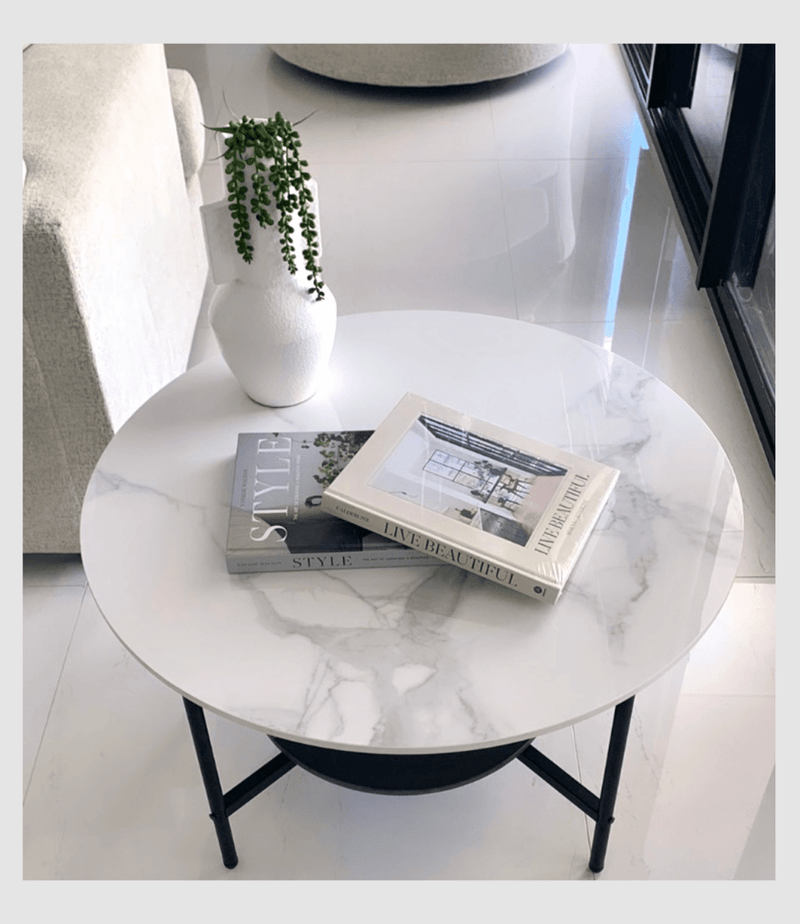 Interior Ave - Duke Round Two Tier Stone Coffee Table - danozdirect