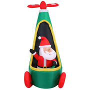 Jingle Jollys Christmas Inflatable Santa in Helicopter 2.55M Height LED Illuminated Decorations - danozdirect