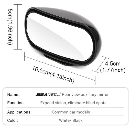 Just in Danoz Direct - SEAMETAL Car Mirror 360° Adjustable Wide Angle Side Rear Mirrors Blind Spot Snap Way for Parking Auxiliary Rear View Mirror - Buy 1 Get 1 Free - danozdirect