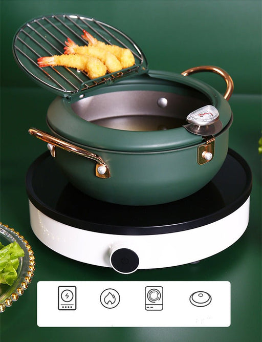 Justcook 20cm JSHS - YZG0320 - 1 Double Handle Tempura Karaga Fryer Pot Frying Pan - danozdirect