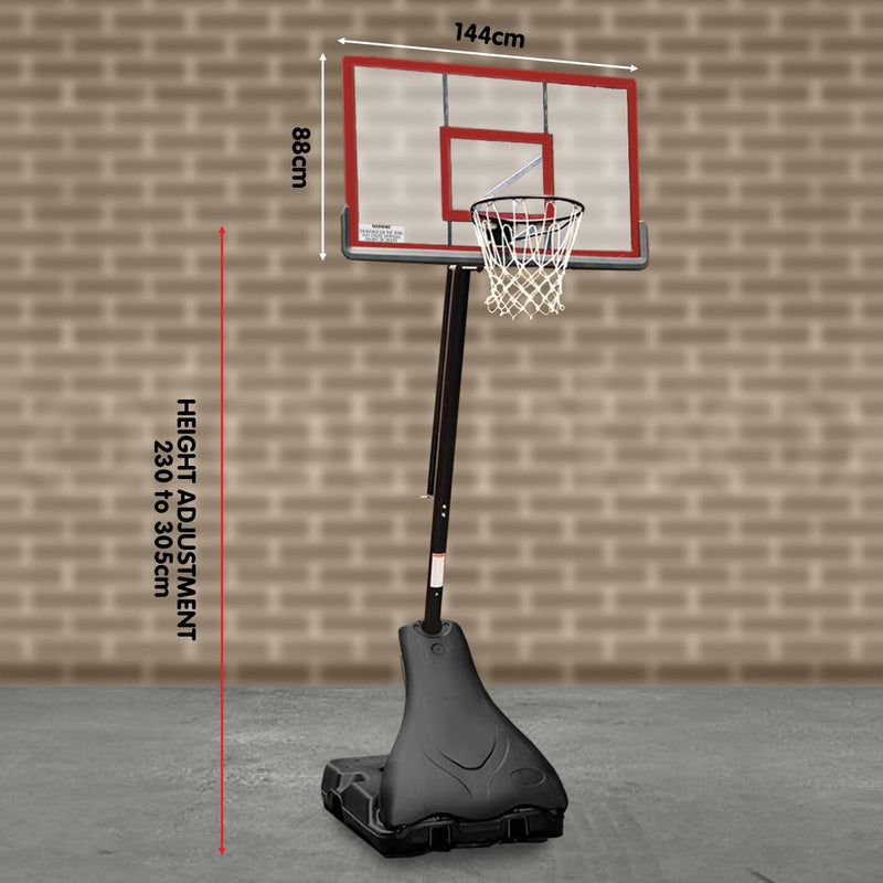 Kahuna Portable Basketball Ring Stand w/ Adjustable Height Ball Holder - danozdirect