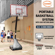 Kahuna Portable Basketball Ring Stand w/ Adjustable Height Ball Holder - danozdirect