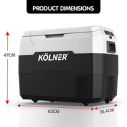 Kolner 40l Fridge Freezer Cooler 12/24/240v Camping Portable Esky Refrigerator - Black - danozdirect