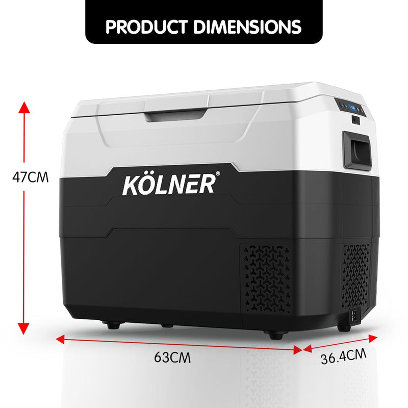 Kolner 40l Fridge Freezer Cooler 12/24/240v Camping Portable Esky Refrigerator - Black - danozdirect