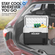 Kolner 40l Fridge Freezer Cooler 12/24/240v Camping Portable Esky Refrigerator - Black - danozdirect