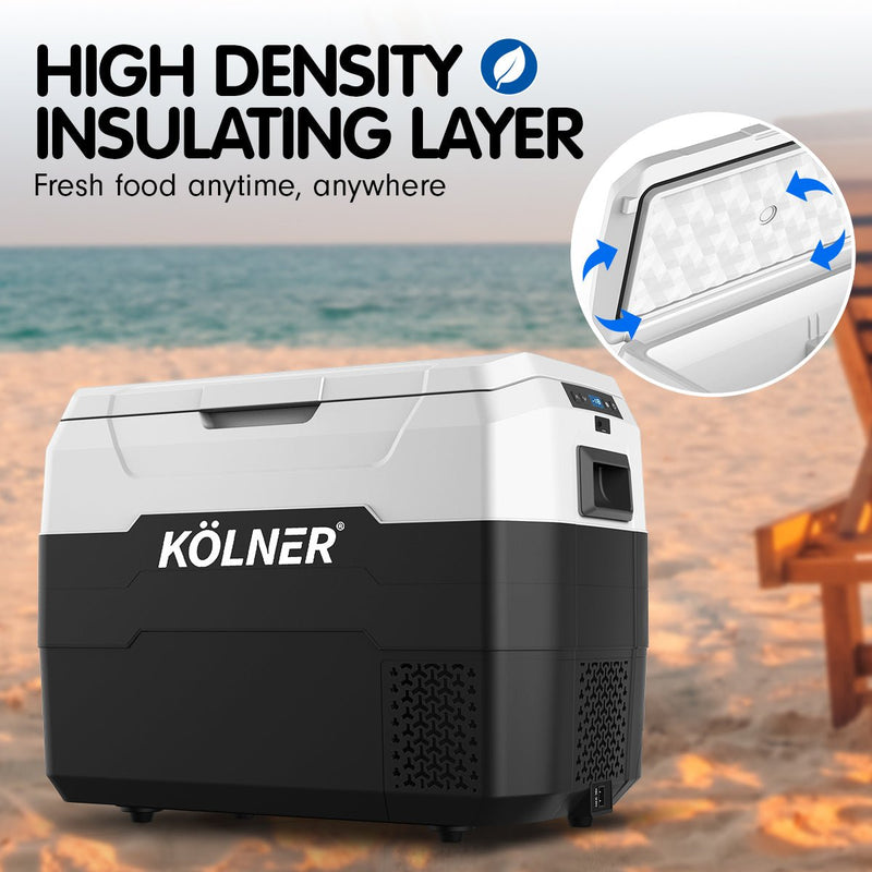 Kolner 40l Fridge Freezer Cooler 12/24/240v Camping Portable Esky Refrigerator - Black - danozdirect