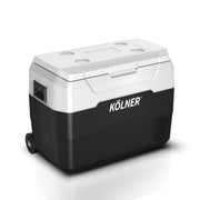 Kolner 40l Fridge Freezer Cooler 12/24/240v Camping Portable Esky Refrigerator With Trolley - Black - danozdirect