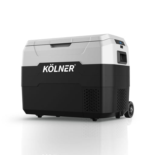 Kolner 40l Fridge Freezer Cooler 12/24/240v Camping Portable Esky Refrigerator With Trolley - Black - danozdirect