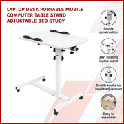Laptop Desk Portable Mobile Computer Table Stand Adjustable Bed Study - danozdirect