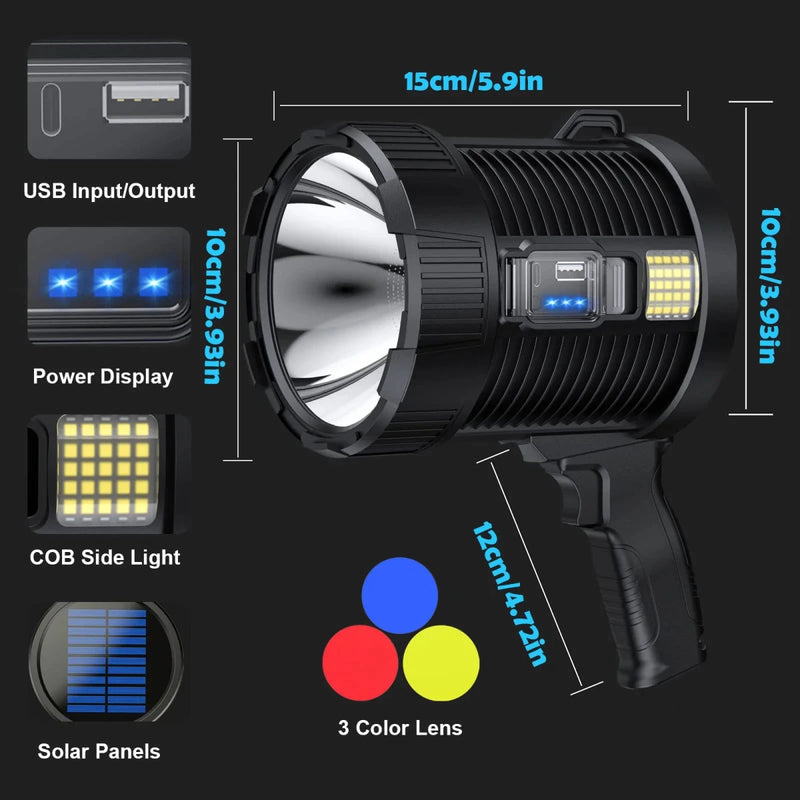 Light up your adventures with MightyLight Danoz Outdoors Rechargeable Spotlight! This super bright handheld flashlight packs a punch! - danozdirect