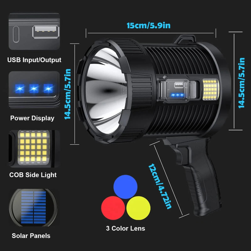 Light up your adventures with MightyLight Danoz Outdoors Rechargeable Spotlight! This super bright handheld flashlight packs a punch! - danozdirect