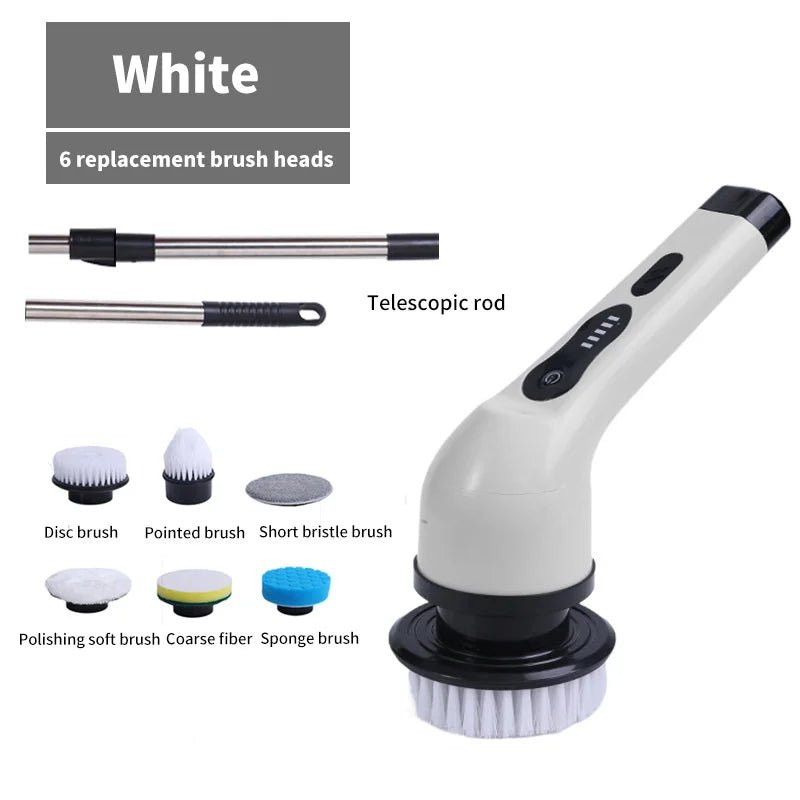 Make cleaning a breeze with Danoz 9 - in - 1 Wireless Electric Cleaning Brush! USB - rechargeable tool spins through grime in your kitchen, bathroom, and beyond - danozdirect