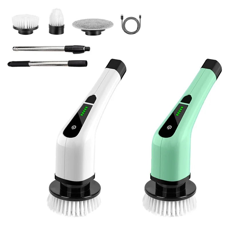 Make cleaning a breeze with Danoz 9 - in - 1 Wireless Electric Cleaning Brush! USB - rechargeable tool spins through grime in your kitchen, bathroom, and beyond - danozdirect