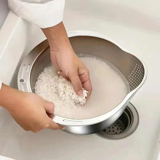 Make washing rice and rinsing a splash of fun with Danoz Rice Washer Strainer Bowl! Crafted from durable stainless stee - danozdirect