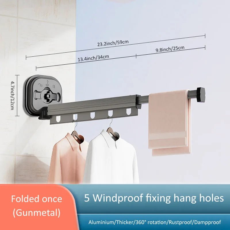 Maximize your laundry space effortlessly with Danoz Direct wall - mounted drying rack. Featuring Super strong suction cup - danozdirect