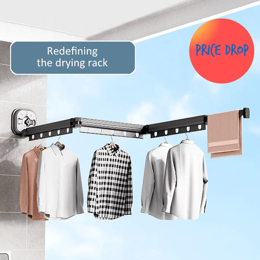 Maximize your laundry space effortlessly with Danoz Direct wall - mounted drying rack. Featuring Super strong suction cup - danozdirect