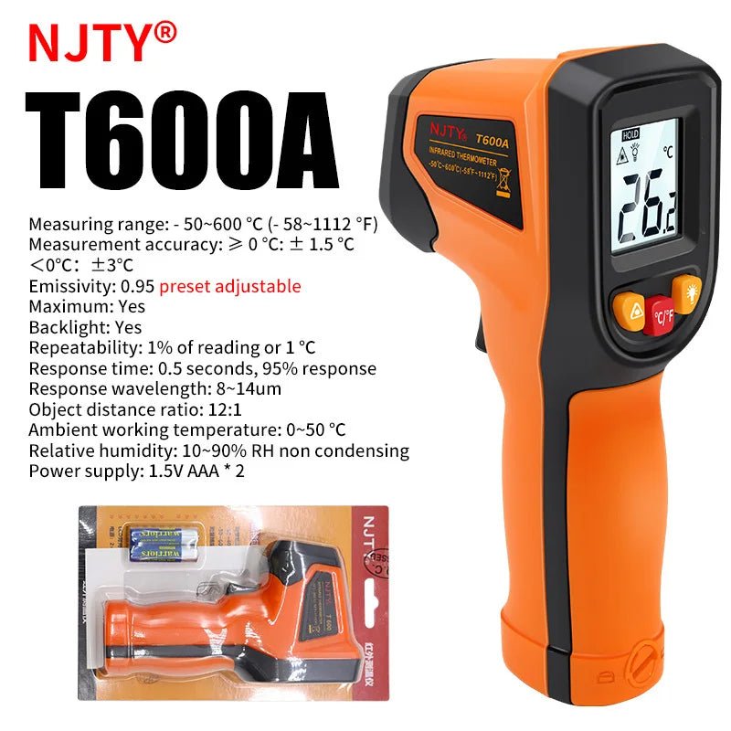 Measure temperatures quickly and easily with the Danoz Smart Digital Infrared Thermometer. With a range of - 50~600℃ - danozdirect