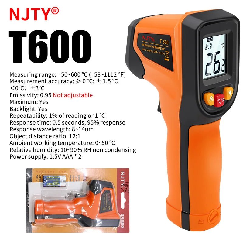 Measure temperatures quickly and easily with the Danoz Smart Digital Infrared Thermometer. With a range of - 50~600℃ - danozdirect